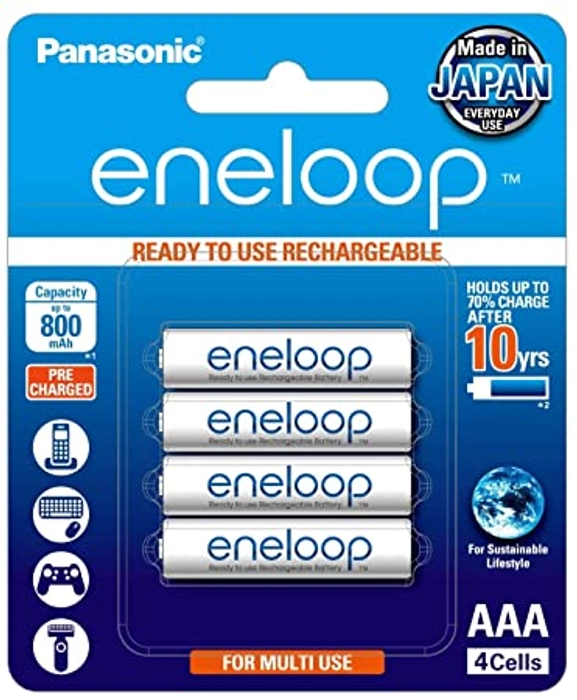 Panasonic Eneloop Rechargeable AAA/4(800Mah),AAA4, LR03, MN2400, PC1500, AM4, K3A, 4003, MX2400