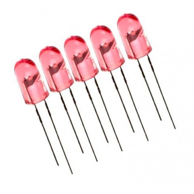 Pink LED - 5mm Diffused - 5 Pieces Pack - TEKTOWN