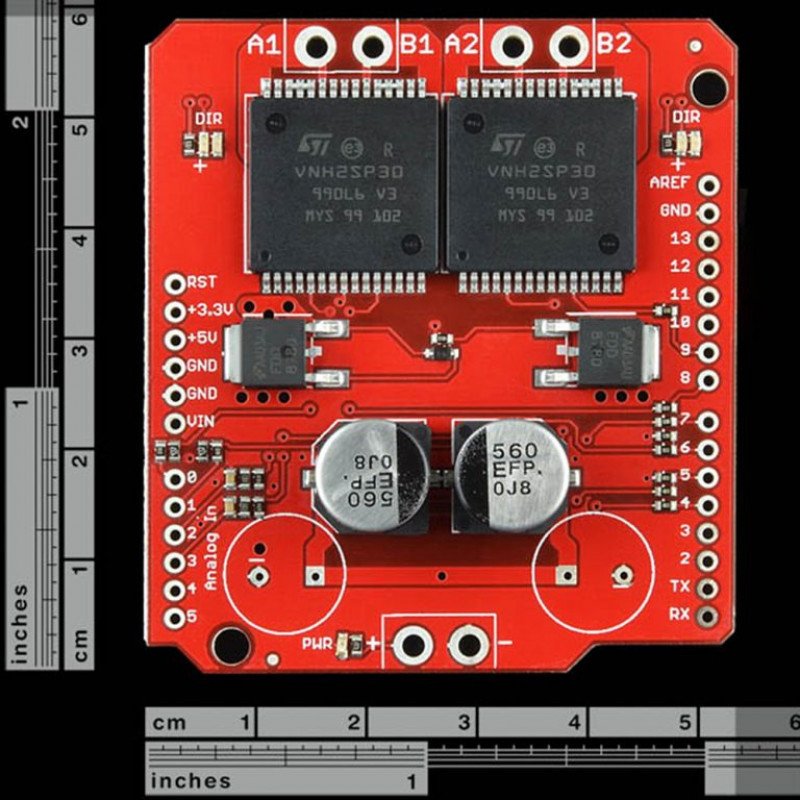 Motor Driver Shield Red Color VNH3ASP30 Dual Monster DC Motor Driver Shield 2x14A (Peak 30A) - TEKTOWN