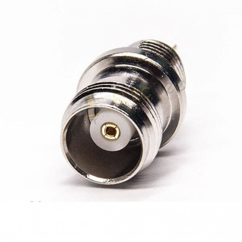 TNC Female Bulkhead Connector Panel Mount Female 180 Degree Solder Type For Coaxial Cable