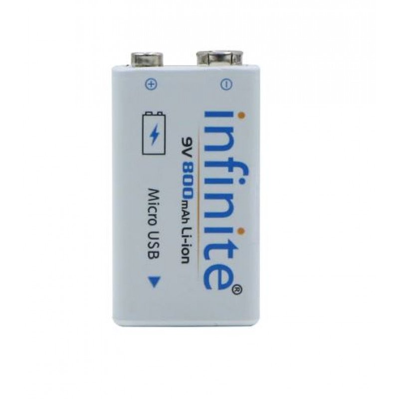 ENVIE 9V 800mAh Li-ion Micro USB Rechargeable Battery