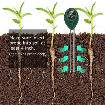 3 Way Soil Meter For Moisture, Light Intensity and pH Testing Meter ...