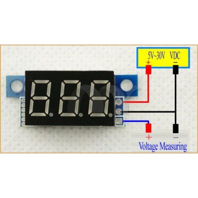 0.72 cm (0.28 inch) 0-100V Three Wire DC Voltmeter Red - TEKTOWN