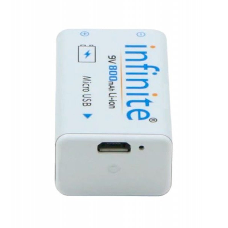 ENVIE 9V 800mAh Li-ion Micro USB Rechargeable Battery