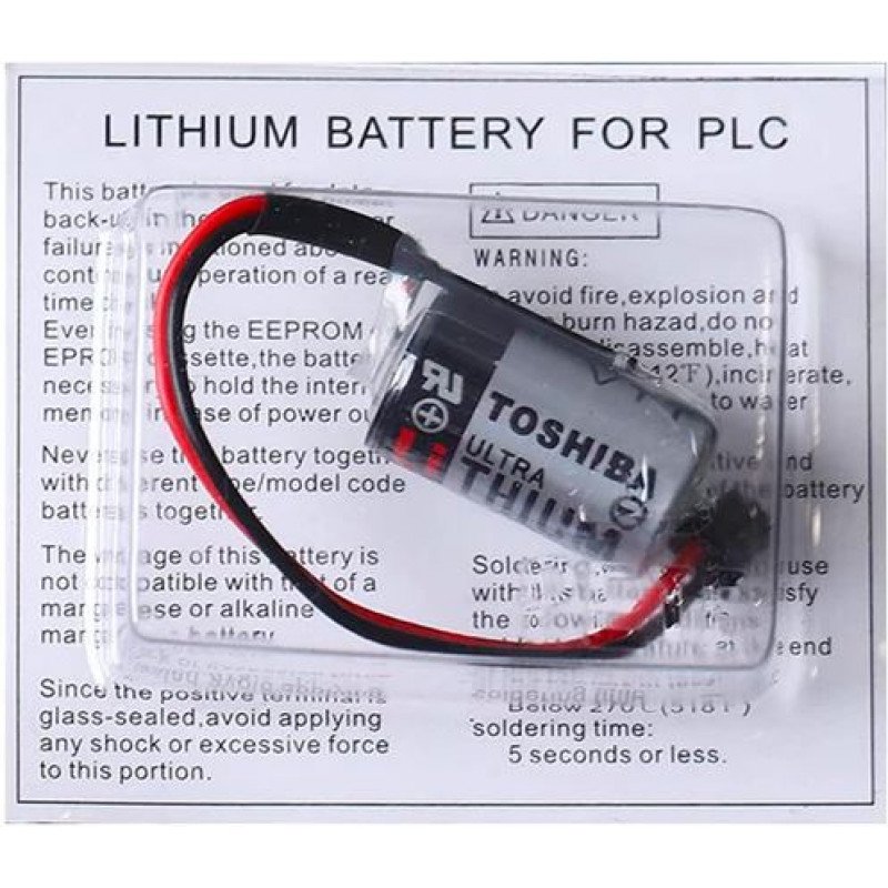 TOSHIBA ER3V/3.6V Non-Rechargeable PLC/CNC Ultra Lithium Battery with ...