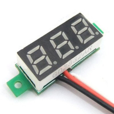 0.72 cm (0.28 inch) 0-100V Three Wire DC Voltmeter Red - TEKTOWN
